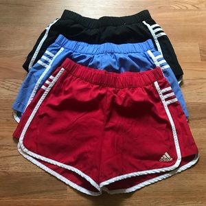 3 pair of adidas climalite shorts.